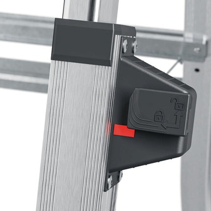 Hailo escabeau 100 Topline ( 9000463140 ) marches 3-5 aluminium anodisé télescopique