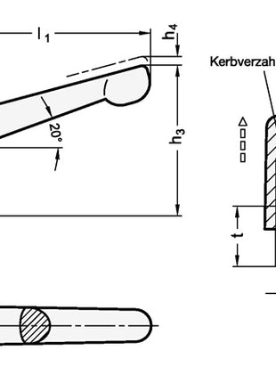 Ganter Verstellbarer Klemmhebel GN 300.1 ( 4601000453 ) d1 M 10 mm Außengewinde