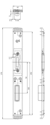 FUHR Gâche ( 3000254358 ) pêne dormant/pêne dormant droit couleur argent