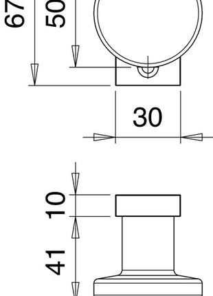 EDI Bouton de porte profilé 1394/0000 ( 3000200017 ) Matériau aluminium F1 fixe