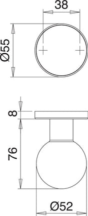 EDI door knob K5/050/02 ( 3000261376 ) stainless steel F00 ball knob