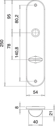 EDI Renovierschild 206 WC ( 3000261356 ) Edelstahl F00 Entfernung 78 mm