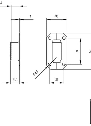 DENI Stangenschlaufe ( 3000255674 ) passend für Treibriegelstange 13 mm