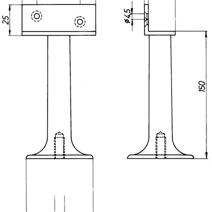 DENI Trennwandstütze ( 3000259233 ) Breite 60 mm Höhe 150 mm
