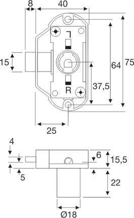 Cerradura de falleba BMB ( 3000271855 ) llave igual incl. cilindro interior