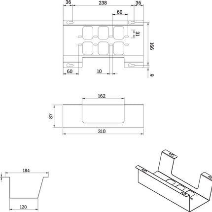 BMB Kabelwanne BOXIT V ( 3000273160 ) Metall schwarz