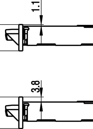 Serrure à mortaiser pour porte de chambre BKS 0215 (3000251045) BB 20/55/72/8 mm DIN gauche classe 1 plastique