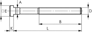 Tornillo con ranura en T AMF (DIN 787) ( 4000603223 ) Ranura en T 16 mm M16 longitud 125 mm