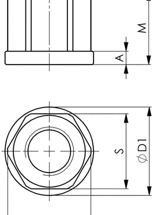 Écrou hexagonal AMF DIN 6331 (4000833407) Clé M10 taille 16 mm, classe de résistance 10