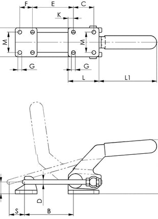 Tensor de cerradura AMF No. 6849PH (4000604390) tamaño 5 pesado