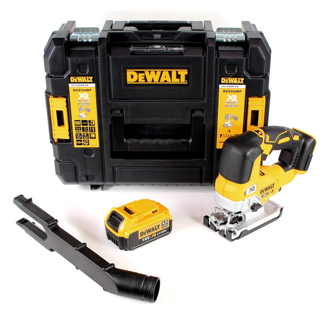 Sierra de calar pendular sin cable DeWalt DCS 334 NT 18V sin escobillas + 1x batería recargable 4.0Ah + TSTAK - sin cargador