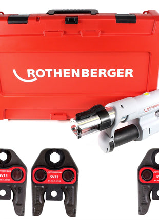 Rothenberger ROMAX AC ECO Set SV 230 V Pressmaschine für Netzbetrieb im Transportkoffer + 3 x Pressbacken ( 15740 ) - Toolbrothers