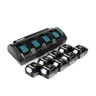 Makita Power Source Kit 18V mit DC 18 SF 4-fach Ladegerät + 8x BL1860B Akku 6,0Ah - Toolbrothers