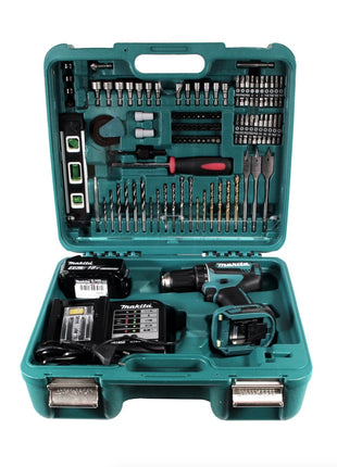 Makita DDF 485 SMTK Akku Bohrschrauber 18 V 50Nm +1x Akku  4,0Ah + Ladegerät + 101 tlg. Werkzeugset im Koffer - Toolbrothers