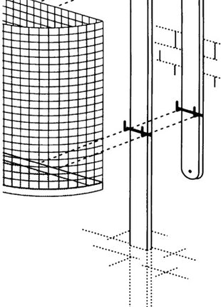 Soporte de hierro (9194491024) altura 1400 mm para montaje en hormigón apto para cubo de basura de 27 l