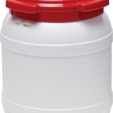 Fût à col large ( 9000450101 ) 15,0 l PE blanc avec couvercle rouge Ouverture de remplissage-Ø 204 mm