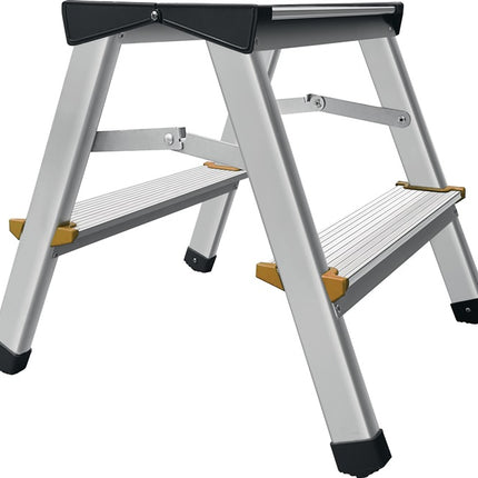 Gradini pieghevoli ( 9000465010 ) Gradini incl. piattaforma 2 in alluminio con nervature antiscivolo