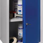 Wall cabinet ( 9000453657 ) H600xW400xD300 mm solid sheet metal, 1 shelf light grey, RAL 7035/ gentian blue, RAL 5010