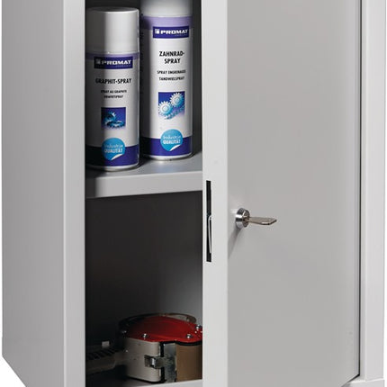 Armadio a muro ( 9000453656 ) H600xL400xP300 mm lamiera piena, 1 ripiano grigio chiaro, RAL 7035/grigio chiaro, RAL 7035