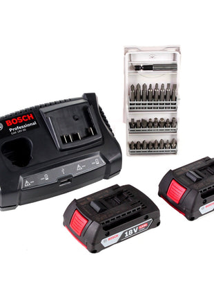 Bosch Professional GSR 18V-21 Akku Bohrschrauber 18V 55Nm + 2x Akku 2,0Ah + Ladegerät + Bit-Set + Koffer - Toolbrothers