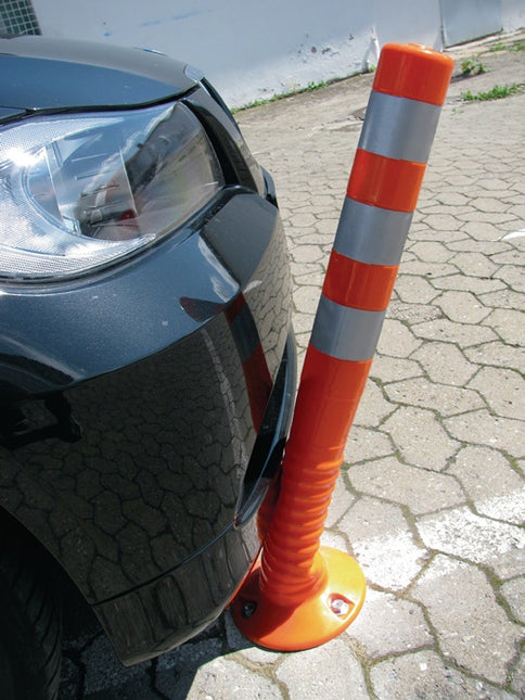 Barrier post ( 9000490028 ) black/yellow plastic Ø 80 mm Height above floor = 1000 mm