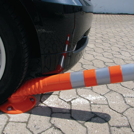 Słupek bariery ( 9000490021 ) Plastikowy biały/czerwony Ø 80 mm Wysokość nad podłogą750 mm