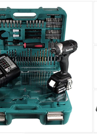 Makita DTD 152 SMTK B Akku Schlagschrauber 18V 165Nm + 1x Akku 4,0Ah + Ladegerät + 101tlg. Zubehörset im Koffer - Toolbrothers