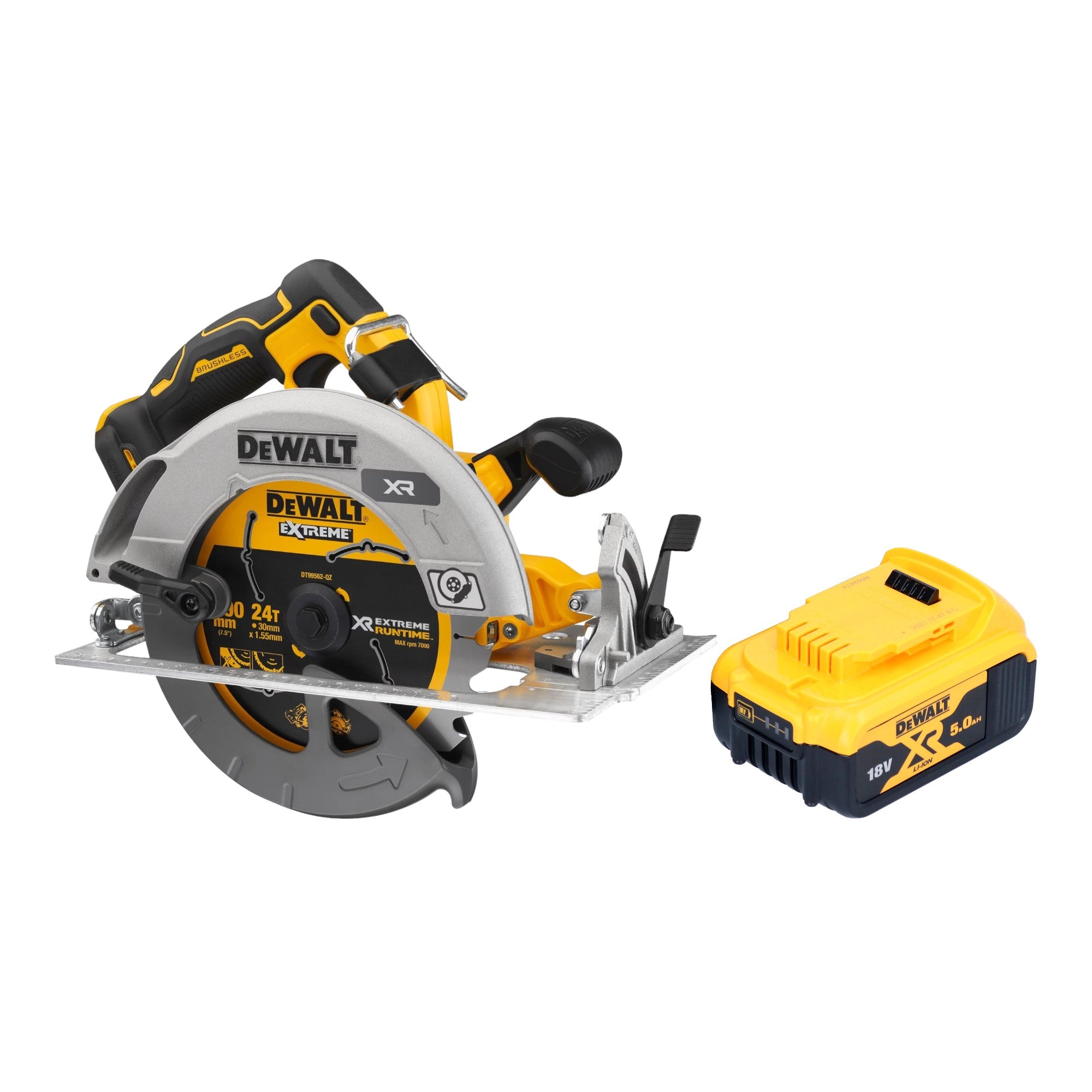 DeWalt DCS 573 N Akku Handkreissaege 18 V 190 x 30 mm Brushless 1x Akku 5 0 Ah ohne Ladegeraet 0 - toolbrothers