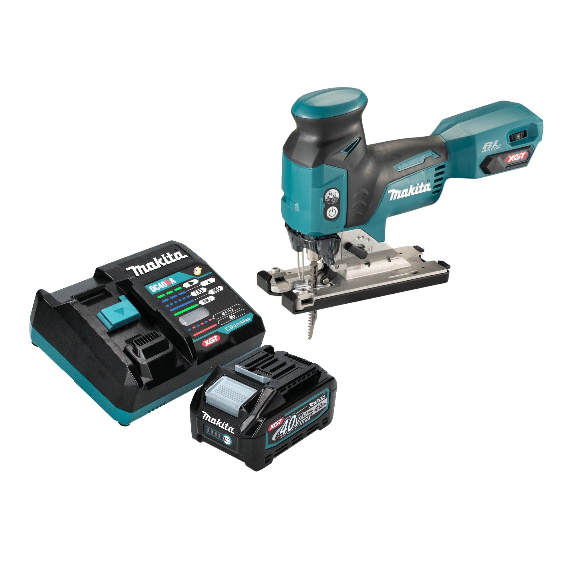 Makita JV 001 GM101 Akku Stichsaege 40 V max 135 mm Brushless 1x Akku 4 0 Ah Ladegeraet 0 - toolbrothers