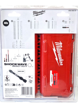 Milwaukee Shockwave Bit Set 1/4" 48 teilig PH / PZ / TX / HEX ( 4932492005 )