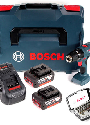 Bosch Professional GSB 18V-21 Akku Schlagbohrschrauber 18V 55Nm + 2x Akku 5,0Ah + Ladegerät + Bit-Set + L-Boxx - Toolbrothers