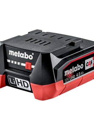 Jeu de batteries Metabo 2x batterie LiHD 12 V 4,0 Ah / 4000 mAh Li-Ion avec indicateur de niveau de charge (2x 625349000)