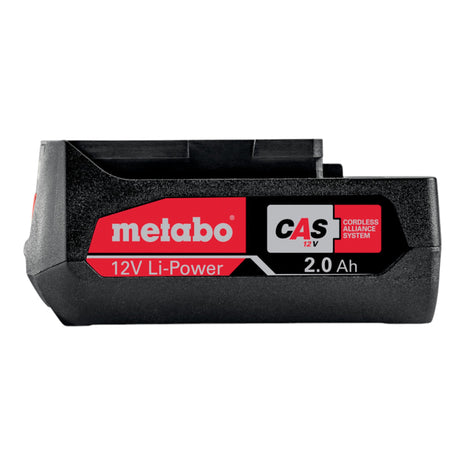 Jeu de batteries Metabo 2x batterie Li-Power 12 V 2,0 Ah / 2000 mAh Li-Ion avec indicateur de niveau de charge (2x 625406000)