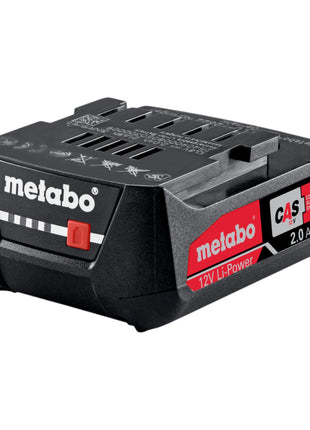 Jeu de batteries Metabo 2x batterie Li-Power 12 V 2,0 Ah / 2000 mAh Li-Ion avec indicateur de niveau de charge (2x 625406000)