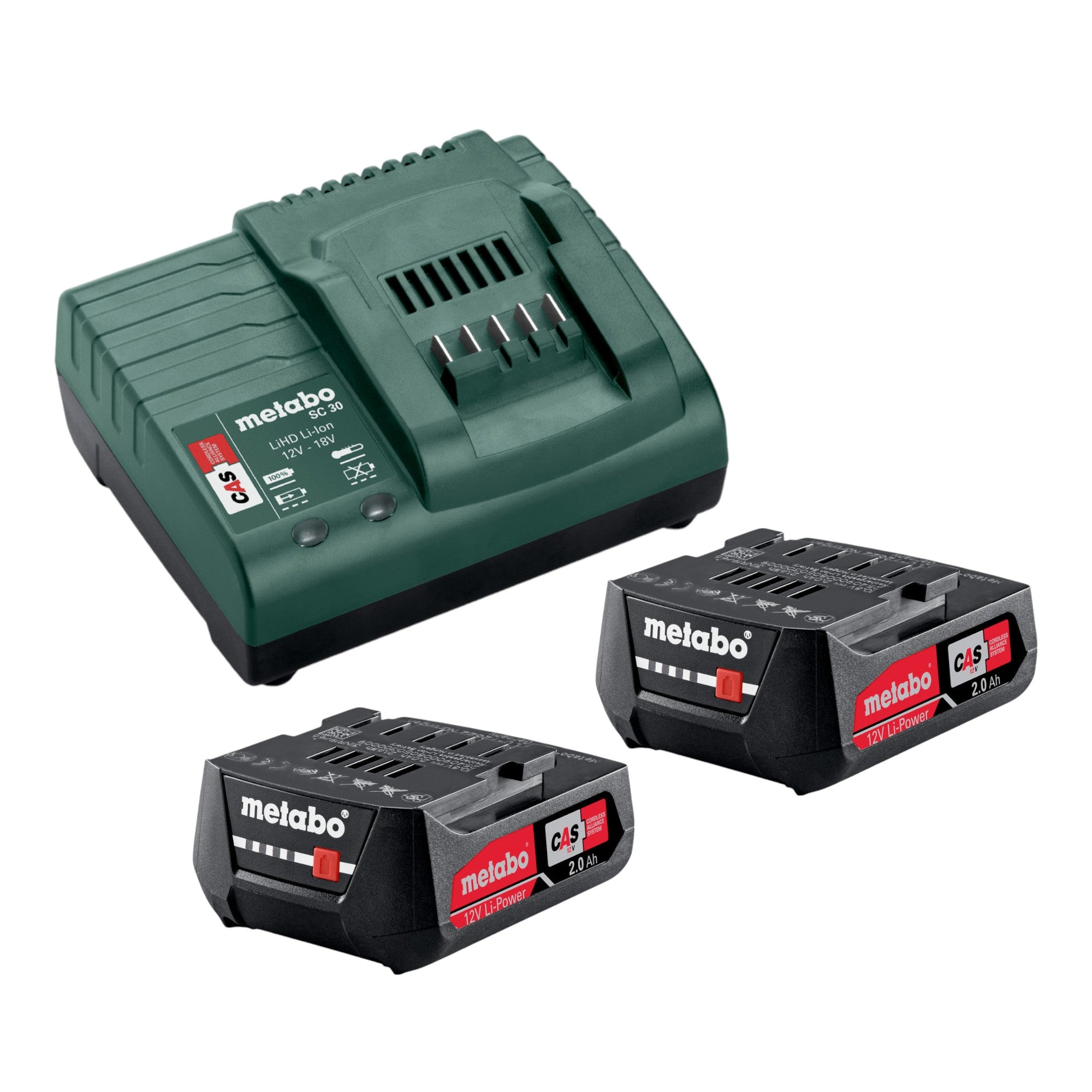 Metabo Basis Set 12 V 2x Li Power Akkupack 2 0 Ah SC 30 Ladegeraet 685300000  0 - toolbrothers