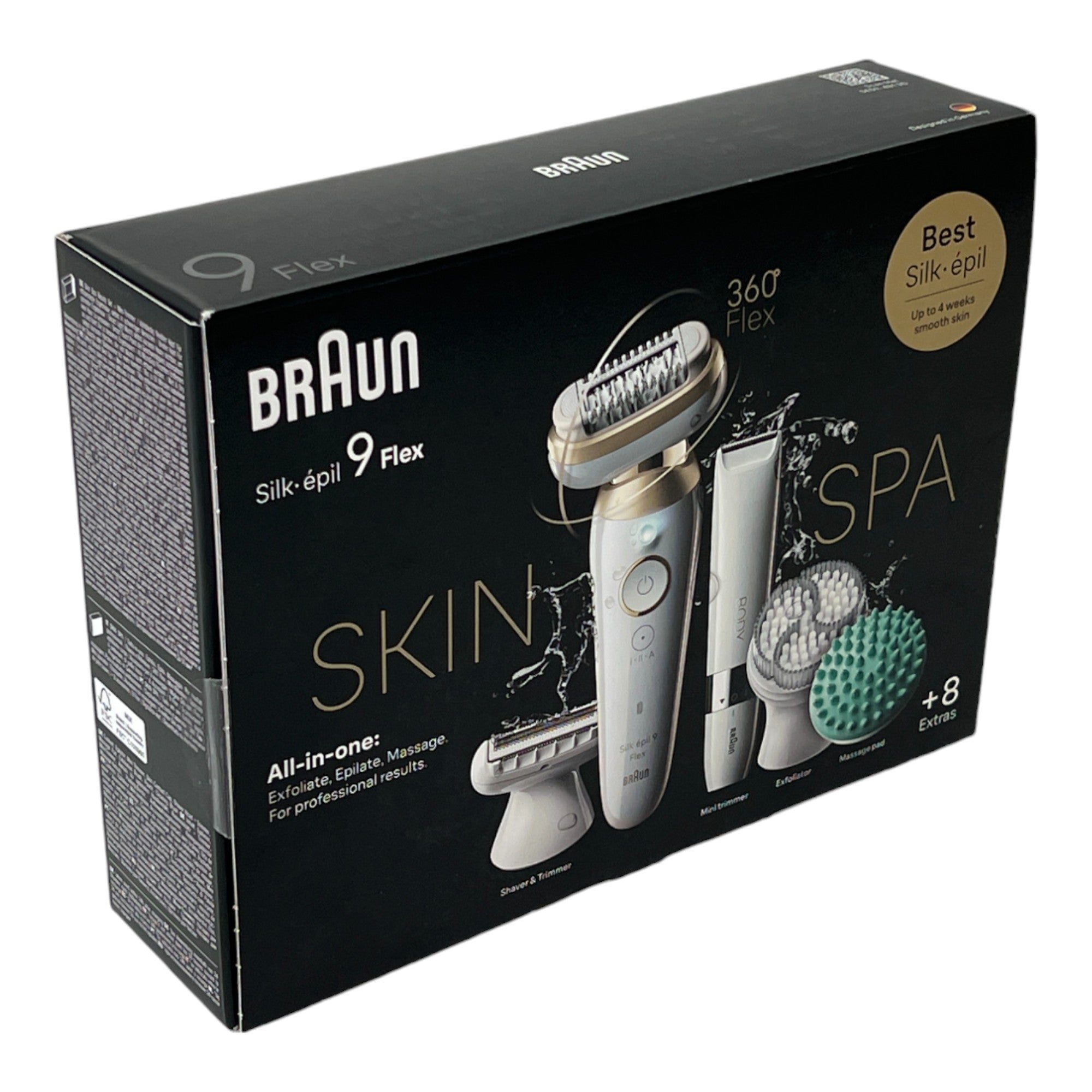 BRAUN Silk Epil 9 481 3D Flex SkinSpa Epilierer Damen Haarentferner fuer langanhaltende Haarentfernung Mini Rasierer All in One Set Weiss Gold 4 - toolbrothers