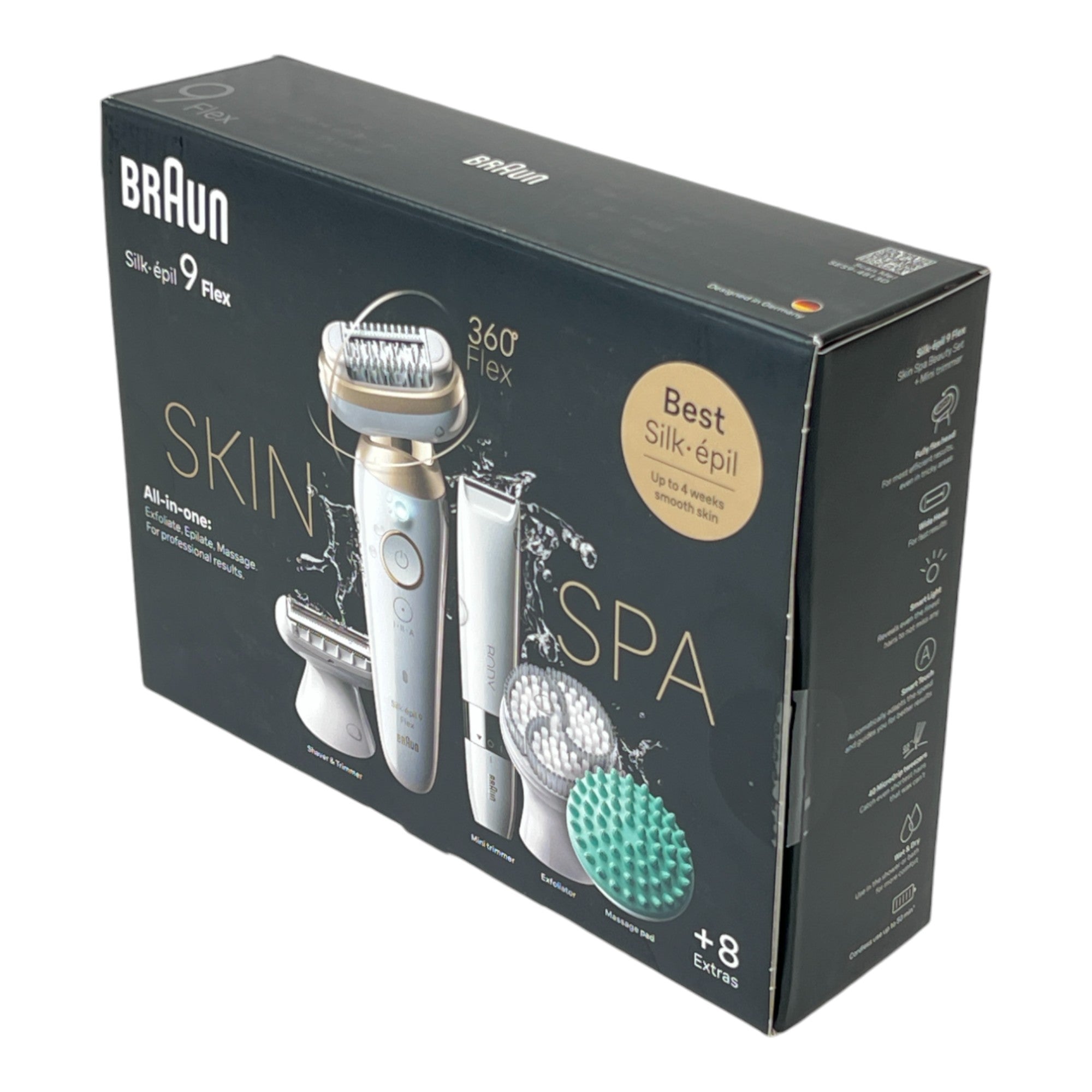 BRAUN Silk Epil 9 481 3D Flex SkinSpa Epilierer Damen Haarentferner fuer langanhaltende Haarentfernung Mini Rasierer All in One Set Weiss Gold 3 - toolbrothers