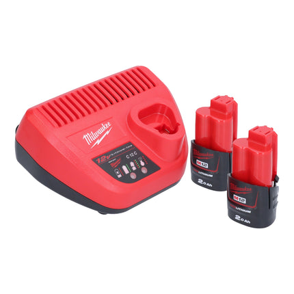 Milwaukee M12 SI-202 cordless soldering iron 12 V 400 °C lockable head + 2x rechargeable battery 2.0 Ah + charger