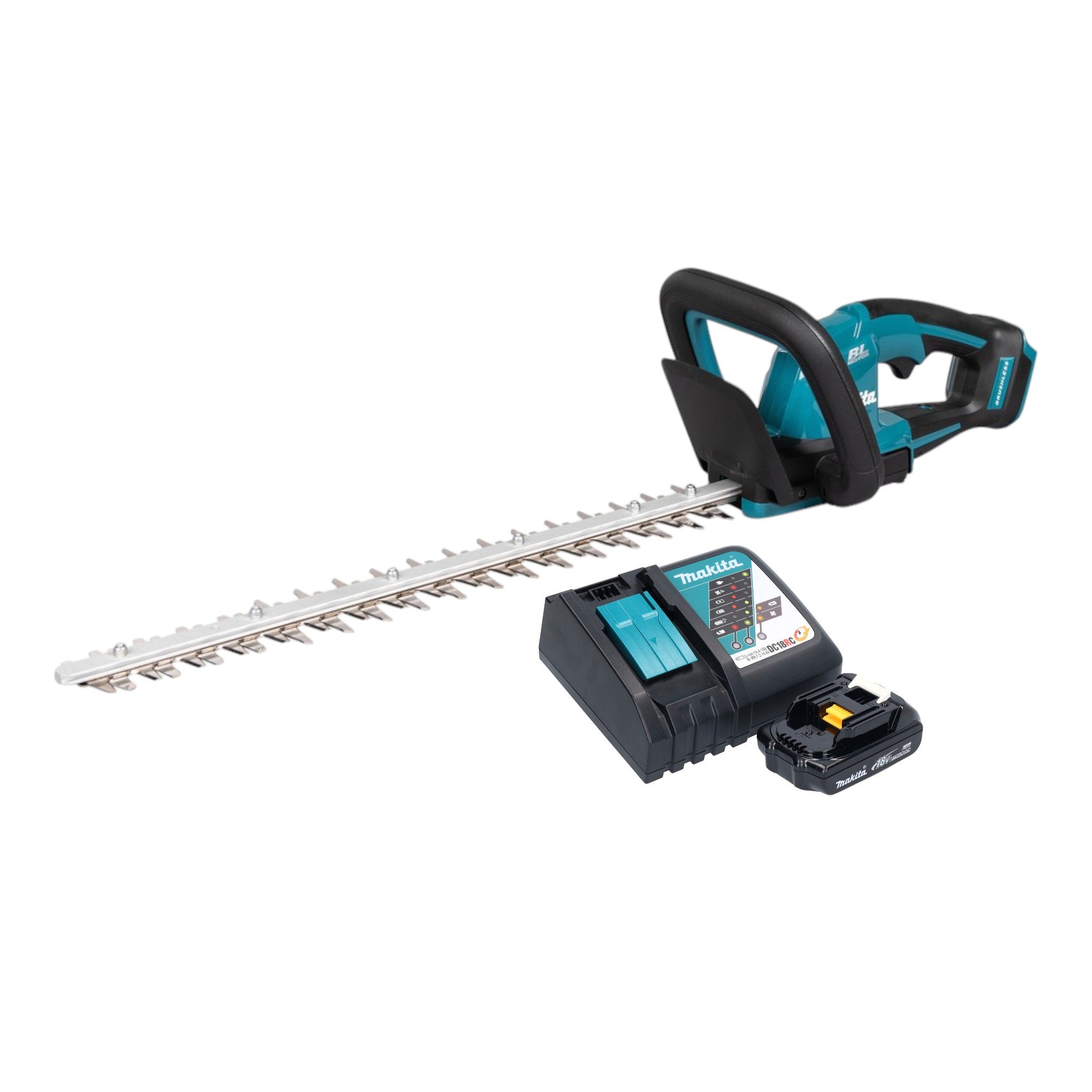Makita DUH 506 RY Akku Heckenschere 18 V 50 cm Brushless 1x Akku 1 5 Ah Ladegeraet 0 - toolbrothers