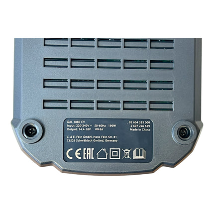 Fein GAL 1880 CV AS Fast charger Bosch AMPShare ( 92604335010 ) 8 Ah charging current for 14.4 V - 18 V Li-Ion battery