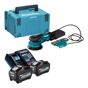 Makita BO 003 CGT201 Akku Exzenterschleifer 40 V max. 125 mm 3,0 mm Hub Brushless + 2x Akku 5,0 Ah + Ladegerät + Makpac