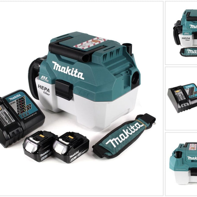 Makita DVC 750 LRMX3 Akku Staubsauger Nass und Trockensauger 18 V tragbar + 2x 4,0 Ah Akku und Lader- ohne Zubehör - Toolbrothers