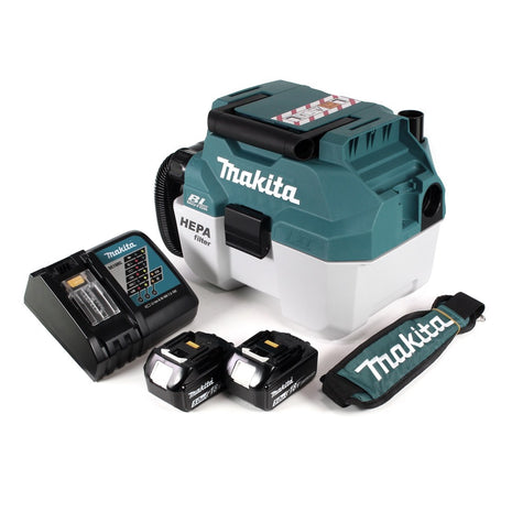 Makita DVC 750 LRTX3 Akku Staubsauger Nass und Trockensauger 18 V tragbar + 2x 5,0 Ah Akku und Lader - ohne Zubehör - Toolbrothers