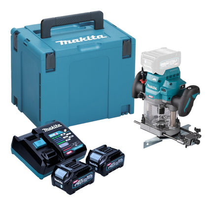 Makita RP 001 GD201 Akku Oberfraese 40 V max 12 mm Brushless 2x Akku 2 5 Ah Ladegeraet Makpac 0 - toolbrothers