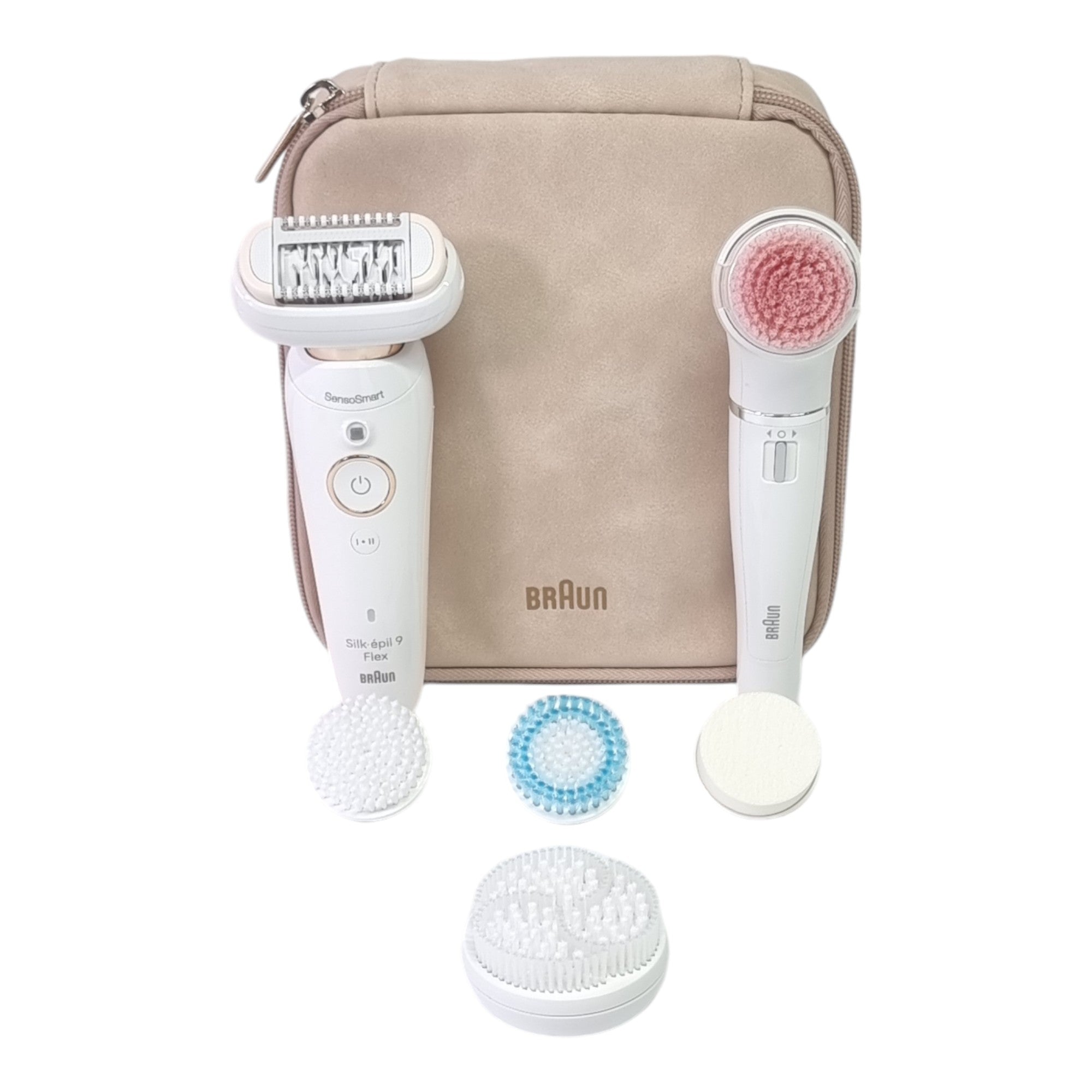 BRAUN Silk pil 9 Flex 9 100 Beauty Set Epilierer Damen Haarentferner FaceSpa Gesichtsreinigungsbuerste 9 Aufsaetze Tasche weiss gold 1 - toolbrothers