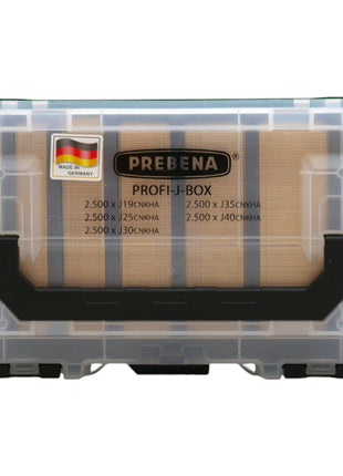 Cloueur pneumatique Prebena 2XR-J50 4,0 - 7,0 bar + clous à tête de compression PROFI-J-BOX 12500 pièces + coffret