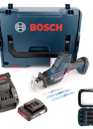 Bosch GSA 18V-Li C Akku Reciprosäge 18V Säbelsäge in L-Boxx + 1x 2,0 Ah Akku + Ladegerät + 27 tlg. Makita Sägeblatt-Set - Toolbrothers