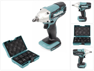 Makita DTW 190 Z 18 V Li-Ion Akku Schlagschrauber 1/2"  Solo + 9 tlg. Stecknuss-Set