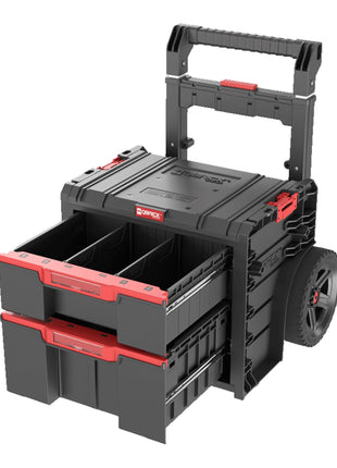 Qbrick System PRO Cart 2.0 Plus Drawer 2 mobile Box auf Rädern 520 x 415 x 660 mm 9,5 l 12 l abnehmbarer Doppelteleskopgriff