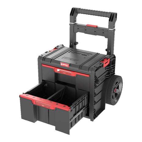 Qbrick System PRO Cart 2.0 Plus Drawer 2 mobile Box auf Rädern 520 x 415 x 660 mm 9,5 l 12 l abnehmbarer Doppelteleskopgriff